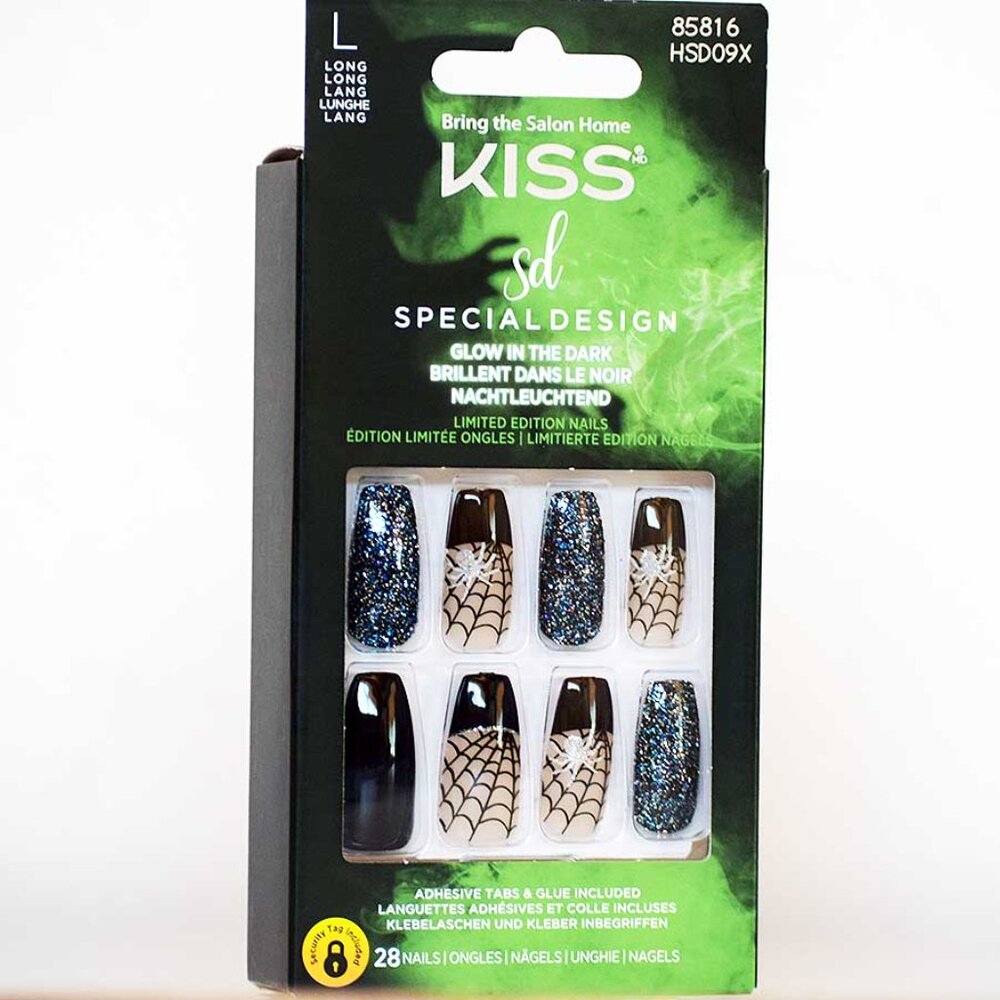 KISS Special Design Glow in the Dark Halloween Long Length Nail - Shake UR Bones